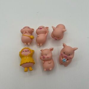 Charming Plastic Pig Figurine Collection -